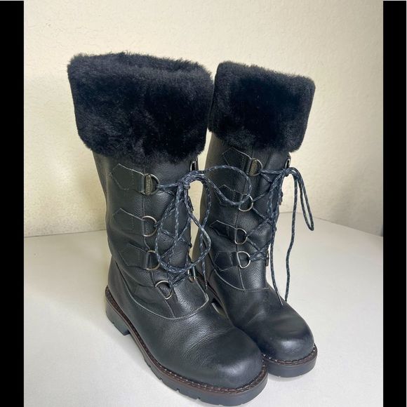 Sorel Shoes - Sorel Black Leather Boots Sz 7